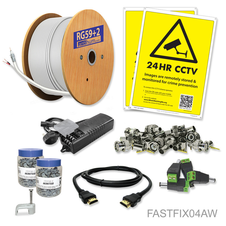 4ch Co-ax Fast Fix Kit with Adjustable PSU