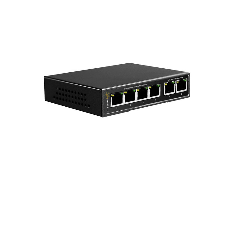 High Load Capacity 71W Gigabit 6 Port PoE Switch