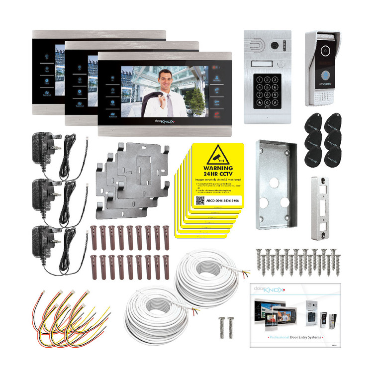 Wide Angle Camera, Secure Access Camera & 3 Monitor Kit